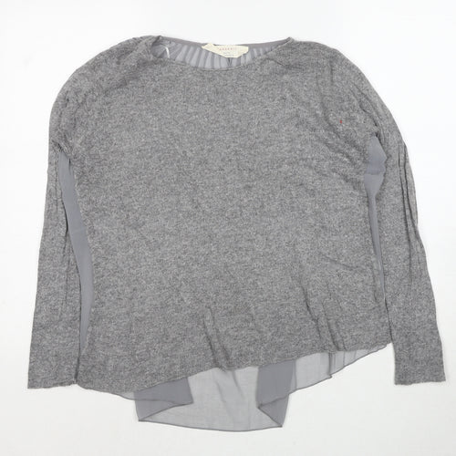 Zara Knit Womens Grey Round Neck Polyester Pullover Jumper Size S