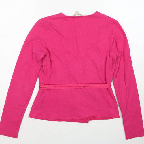RW&CO Womens Pink Cotton Wrap Blouse Size M V-Neck