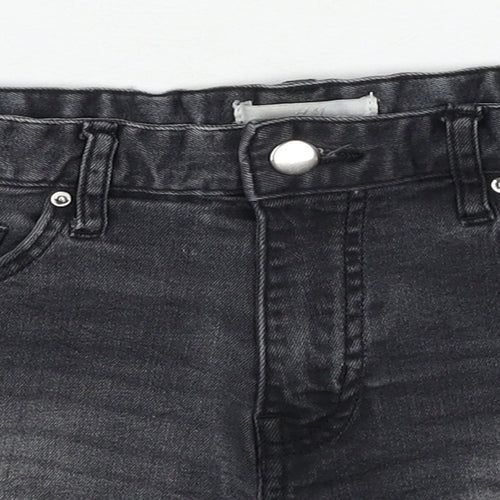 H&M Womens Grey Cotton Cut-Off Shorts Size 8 Regular Zip