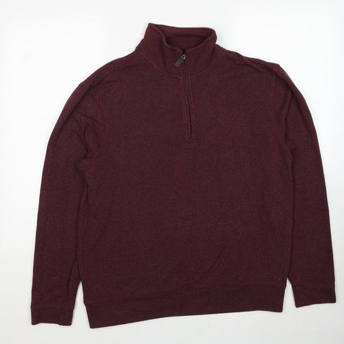 Hudson River Mens Red Geometric Cotton Pullover Sweatshirt Size M