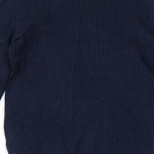 Marks and Spencer Mens Blue Round Neck Acrylic Pullover Jumper Size S Long Sleeve