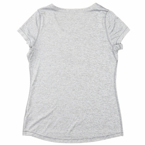 Soluxe Womens Grey Polyester Basic T-Shirt Size M Scoop Neck Pullover