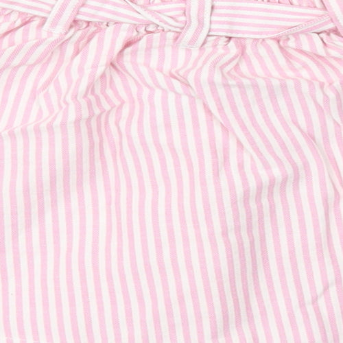 NEXT Girls Pink Striped Cotton Flare Skirt Size 3-4 Years Regular Pull On