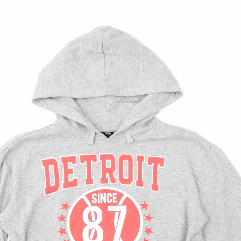 New Look Girls Grey Polyester Pullover Hoodie Size 12-13 Years Pullover - Detroit All Stars