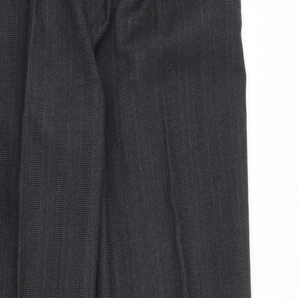 St Michael Mens Grey Striped Polyester Dress Pants Trousers Size 32 in Regular Zip