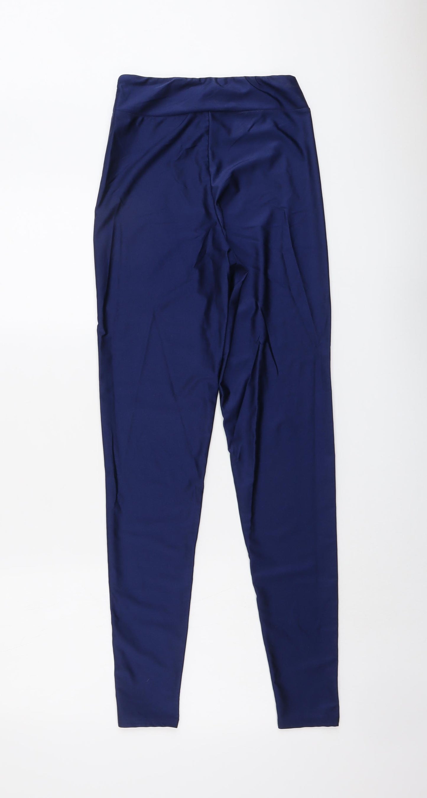 PRETTYLITTLETHING Womens Blue Polyester Chino Leggings Size 8 L28 in