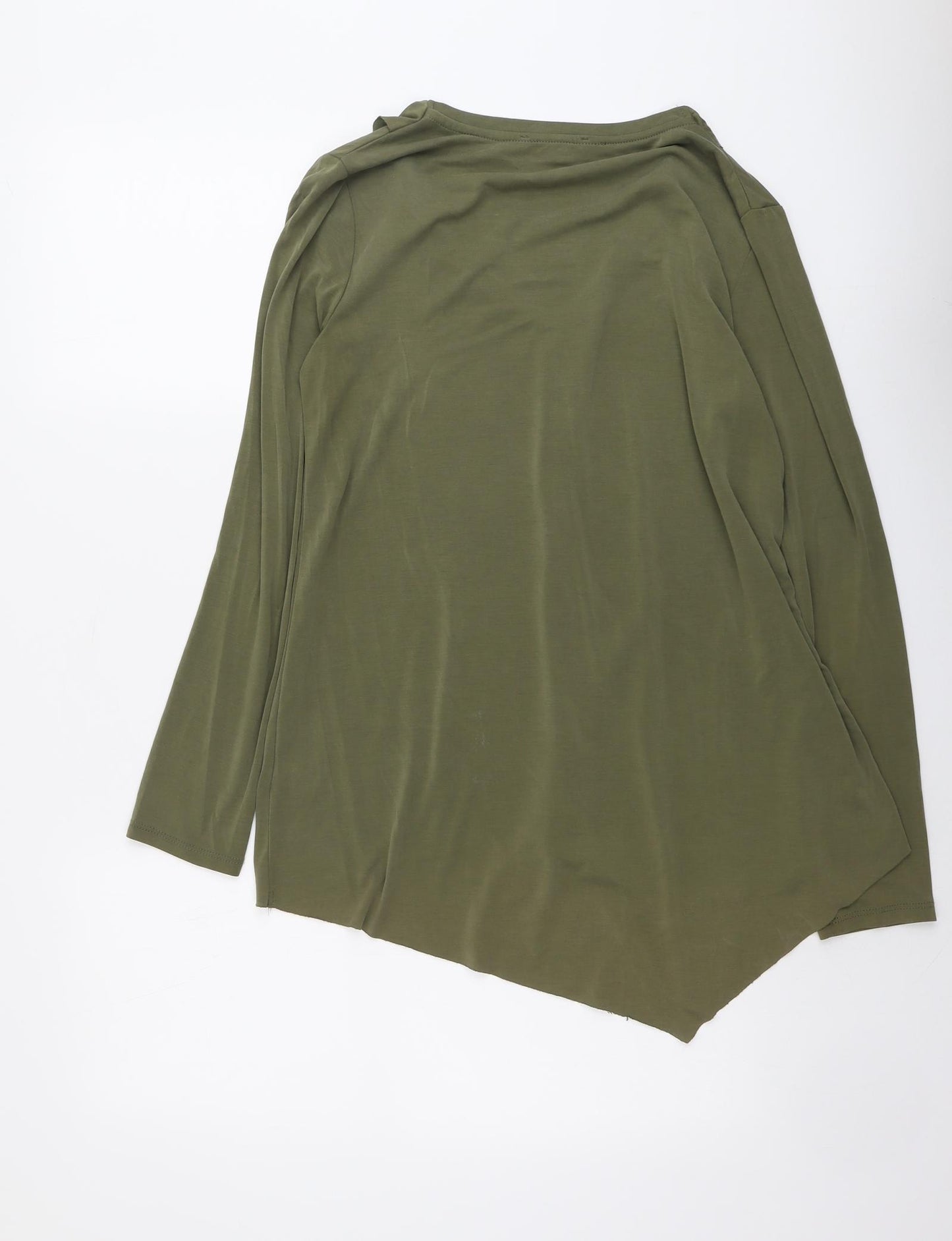 Cable & Gauge Womens Green Modal Basic Blouse Size M V-Neck