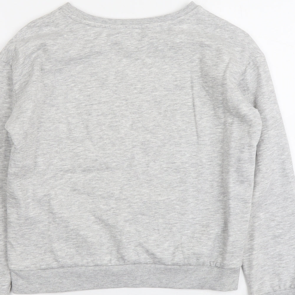 H&M Girls Grey Cotton Pullover Sweatshirt Size 10-11 Years Pullover