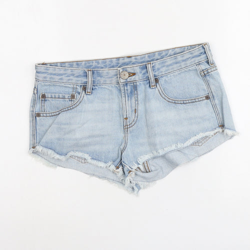 BDG Womens Blue Cotton Cut-Off Shorts Size 30 in L3 in Regular Button