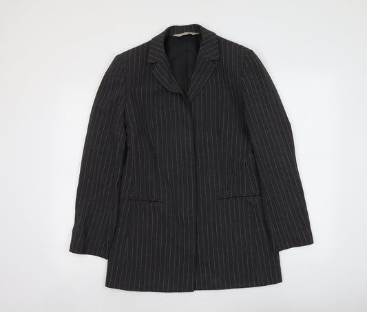Woolworths Womens Grey Pinstripe Viscose Jacket Suit Jacket Size 8