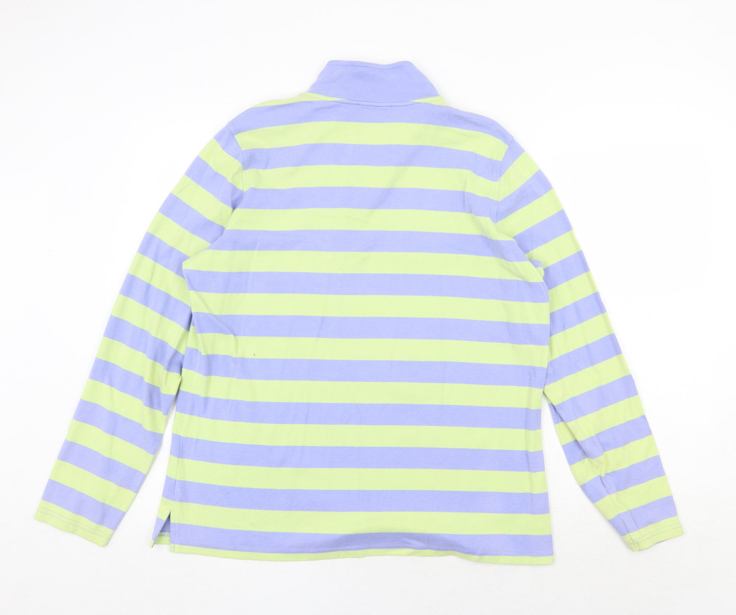 Sport Savvy Womens Multicoloured Striped Cotton Pullover Sweatshirt Size L Zip