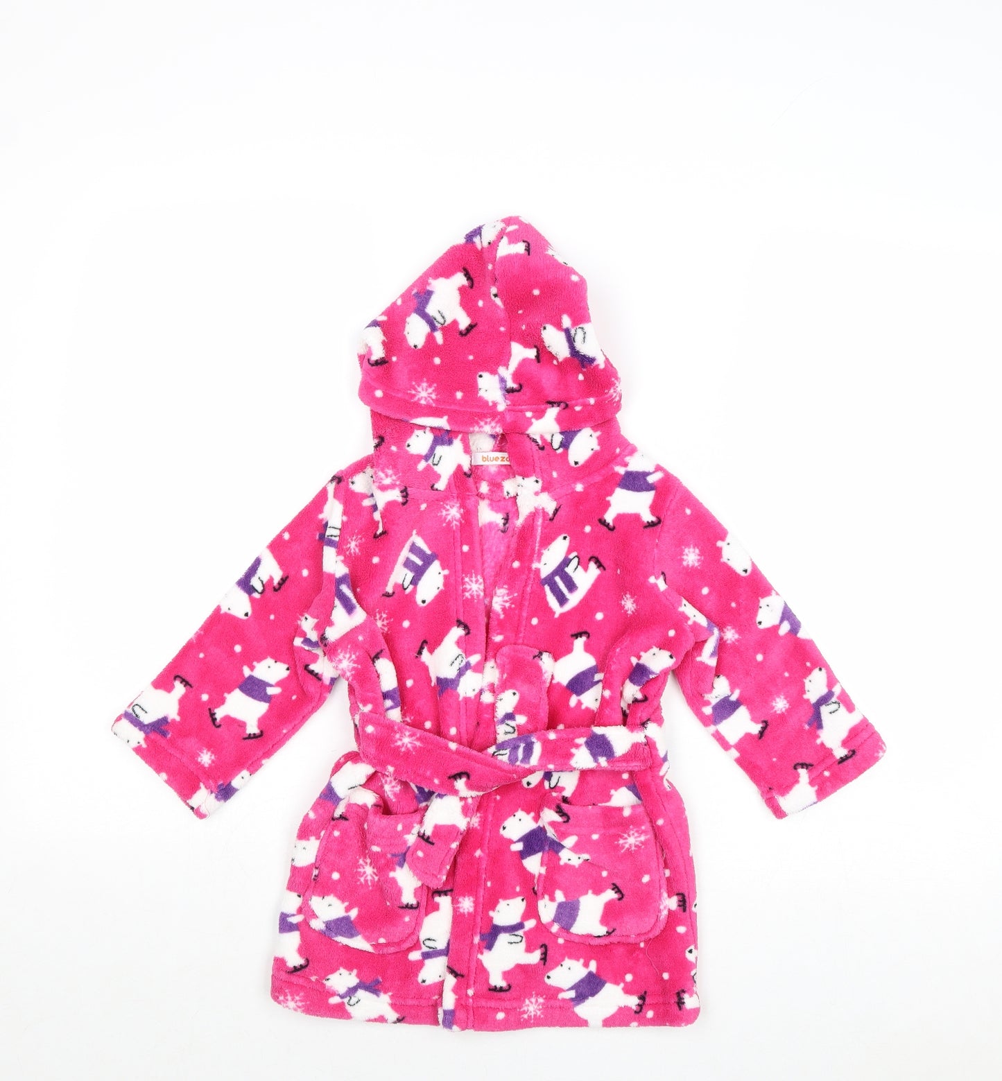 Blue Zoo Girls Pink Geometric Polyester Kimono Gown Size 12-18 Months Tie - Polar Bear