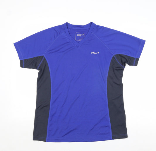 Gelert Womens Blue Colourblock Polyester Basic T-Shirt Size 18 V-Neck Pullover