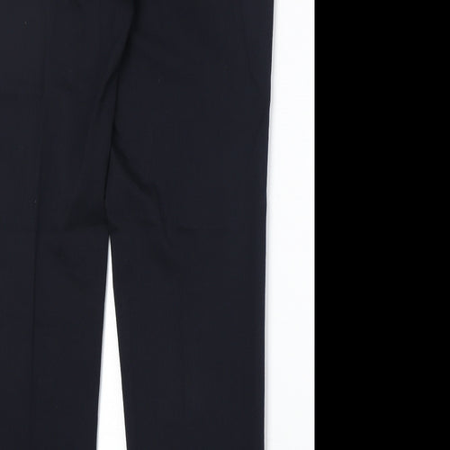Marks and Spencer Mens Blue Polyester Dress Pants Trousers Size 36 in Regular Zip
