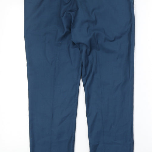 NEXT Mens Blue Polyester Chino Trousers Size 32 in Regular Zip