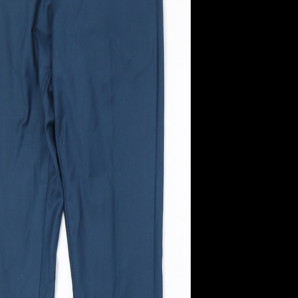 NEXT Mens Blue Polyester Chino Trousers Size 32 in Regular Zip
