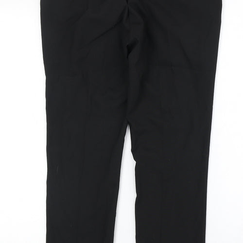 New Look Mens Black Polyester Dress Pants Trousers Size 30 in Regular Zip