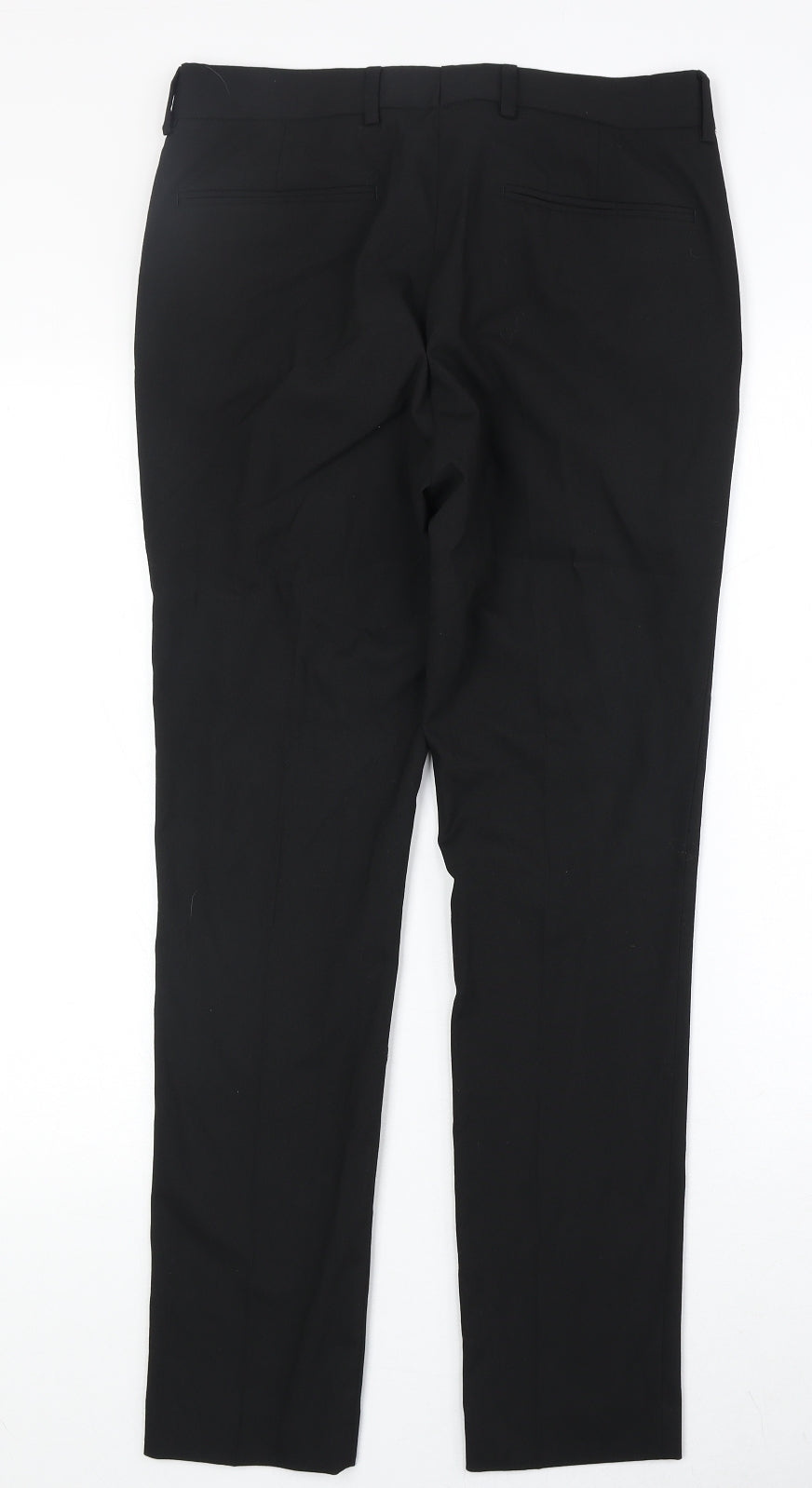 New Look Mens Black Polyester Dress Pants Trousers Size 30 in Regular Zip