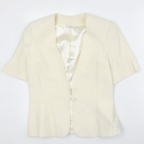 Klass Womens Ivory Polyester Jacket Blazer Size 12