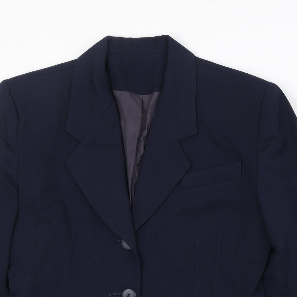 Elliott Lauren Womens Blue Polyester Jacket Blazer Size 8