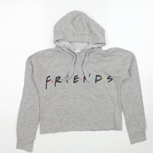 Friends Girls Grey Cotton Pullover Hoodie Size 9-10 Years Pullover