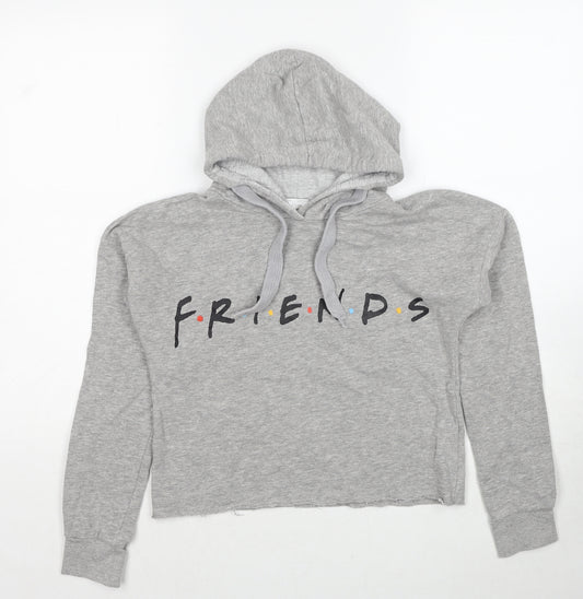 Friends Girls Grey Cotton Pullover Hoodie Size 9-10 Years Pullover