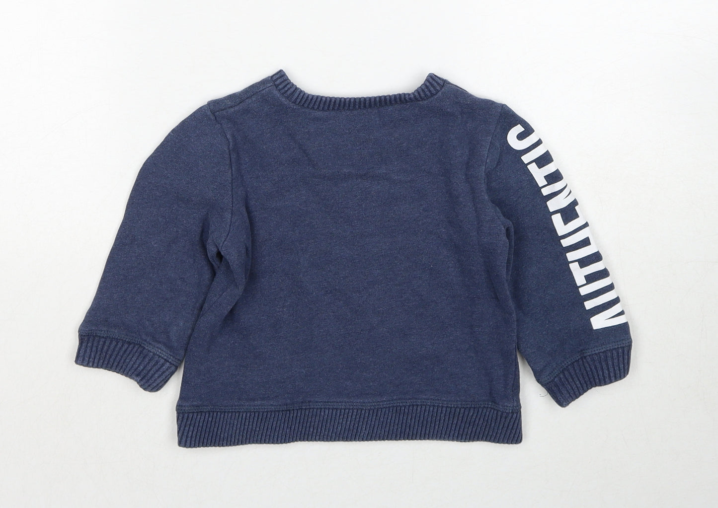 Mothercare Boys Blue Cotton Pullover Jumper Size 12-18 Months Pullover - Authentic