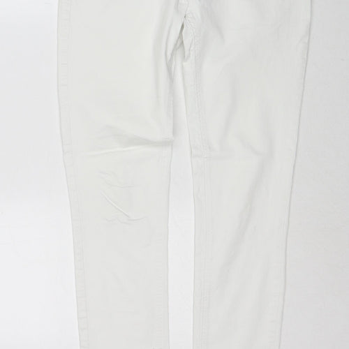 Buena Vista Womens White Cotton Skinny Jeans Size M Regular Button