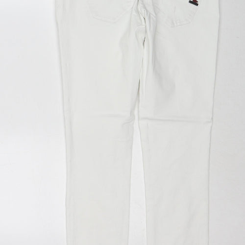 Buena Vista Womens White Cotton Skinny Jeans Size M Regular Button