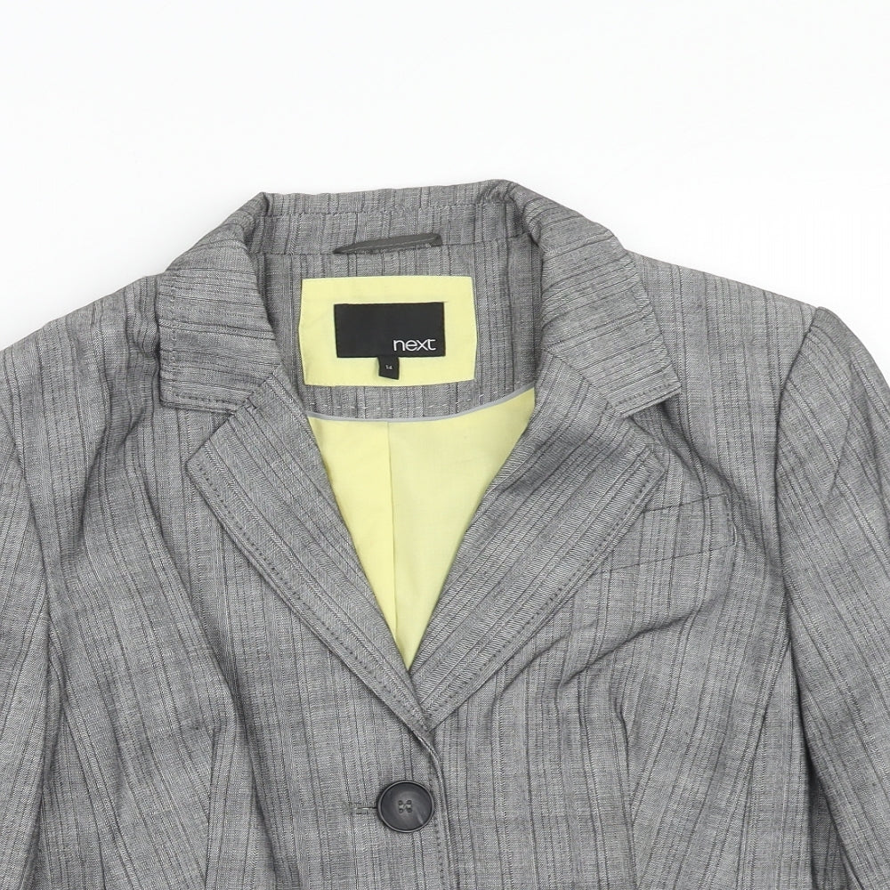 NEXT Womens Grey Polyester Jacket Suit Jacket Size 14