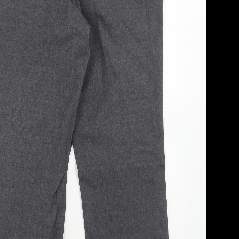 Burton Mens Grey Wool Dress Pants Trousers Size 36 in Regular Hook & Eye