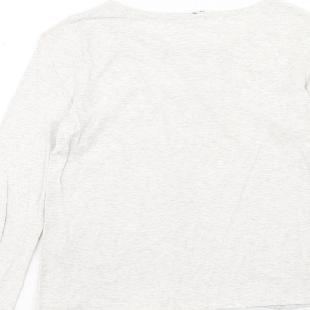 Boden Girls Grey Cotton Basic T-Shirt Size 9-10 Years Round Neck Pullover