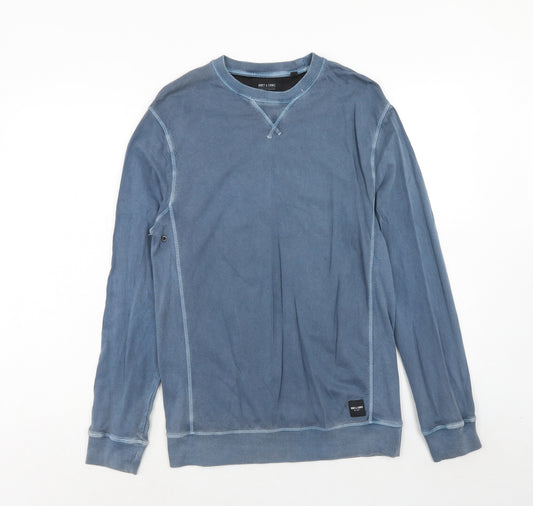ONLY & SONS Mens Blue Cotton Pullover Sweatshirt Size S