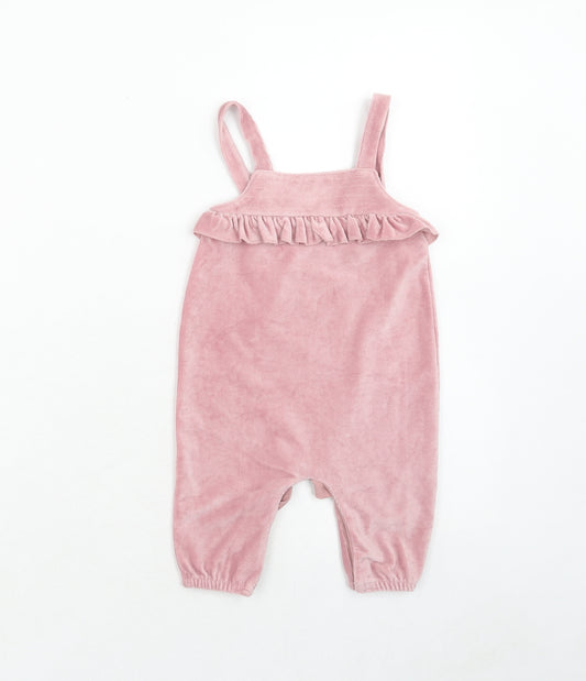 NEXT Girls Pink Polyester Unitard One-Piece Size 3-6 Months Button