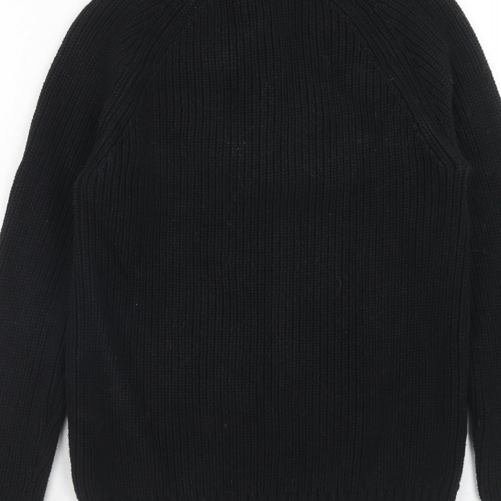 George Boys Black High Neck Cotton Pullover Jumper Size 10 Years Zip - 10-12 Years