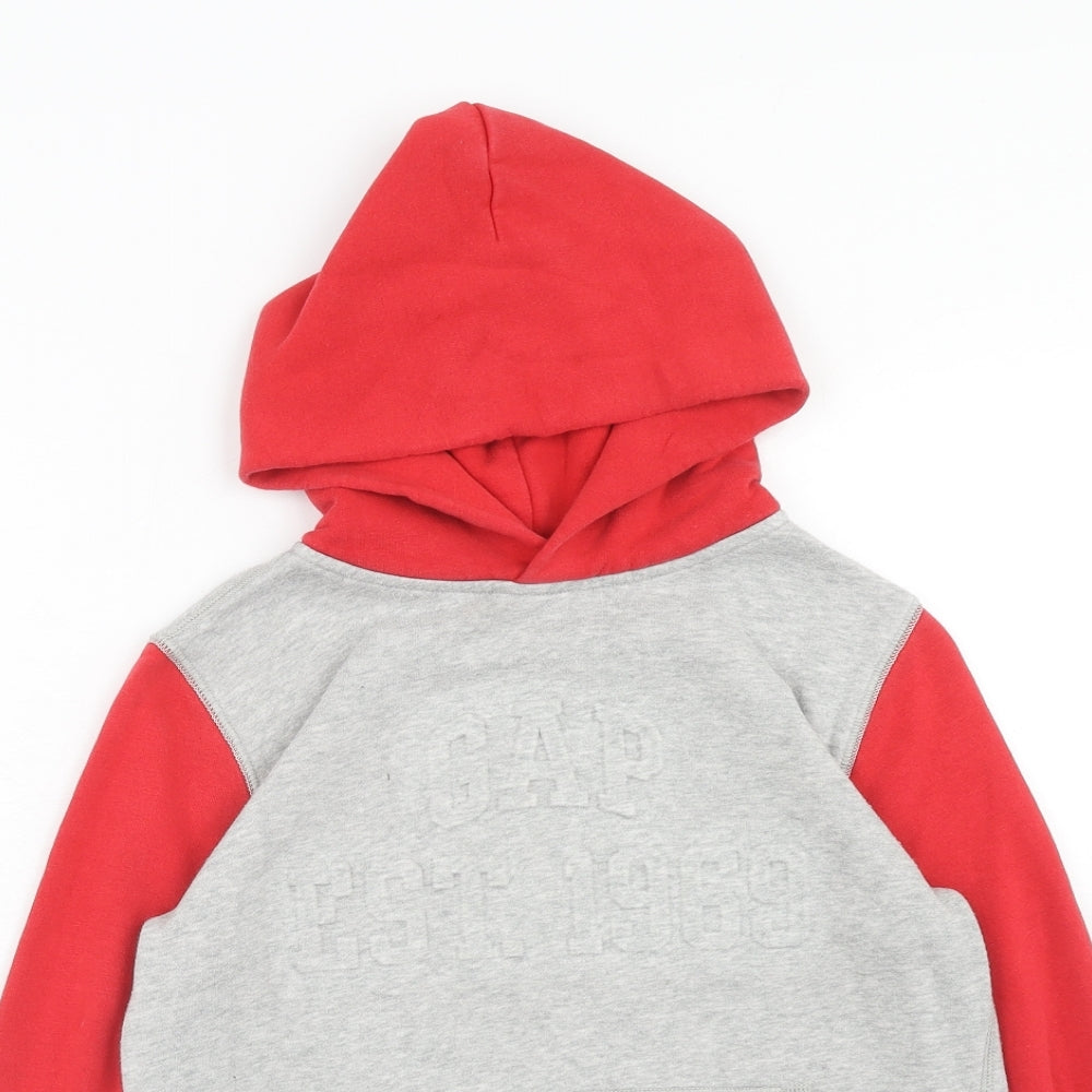 Gap Boys Grey Cotton Pullover Hoodie Size 8 Years Pullover