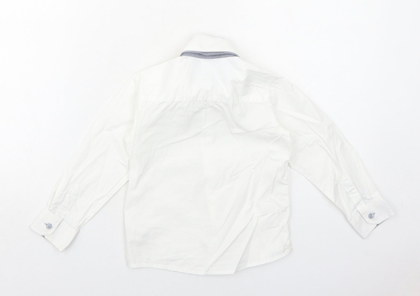 NEXT Boys White Cotton Basic Dress Shirt Size 4 Years Collared Button