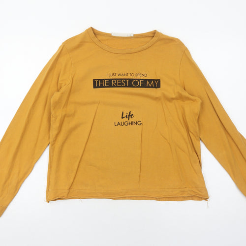 lft Womens Yellow Cotton Pullover Sweatshirt Size S Pullover