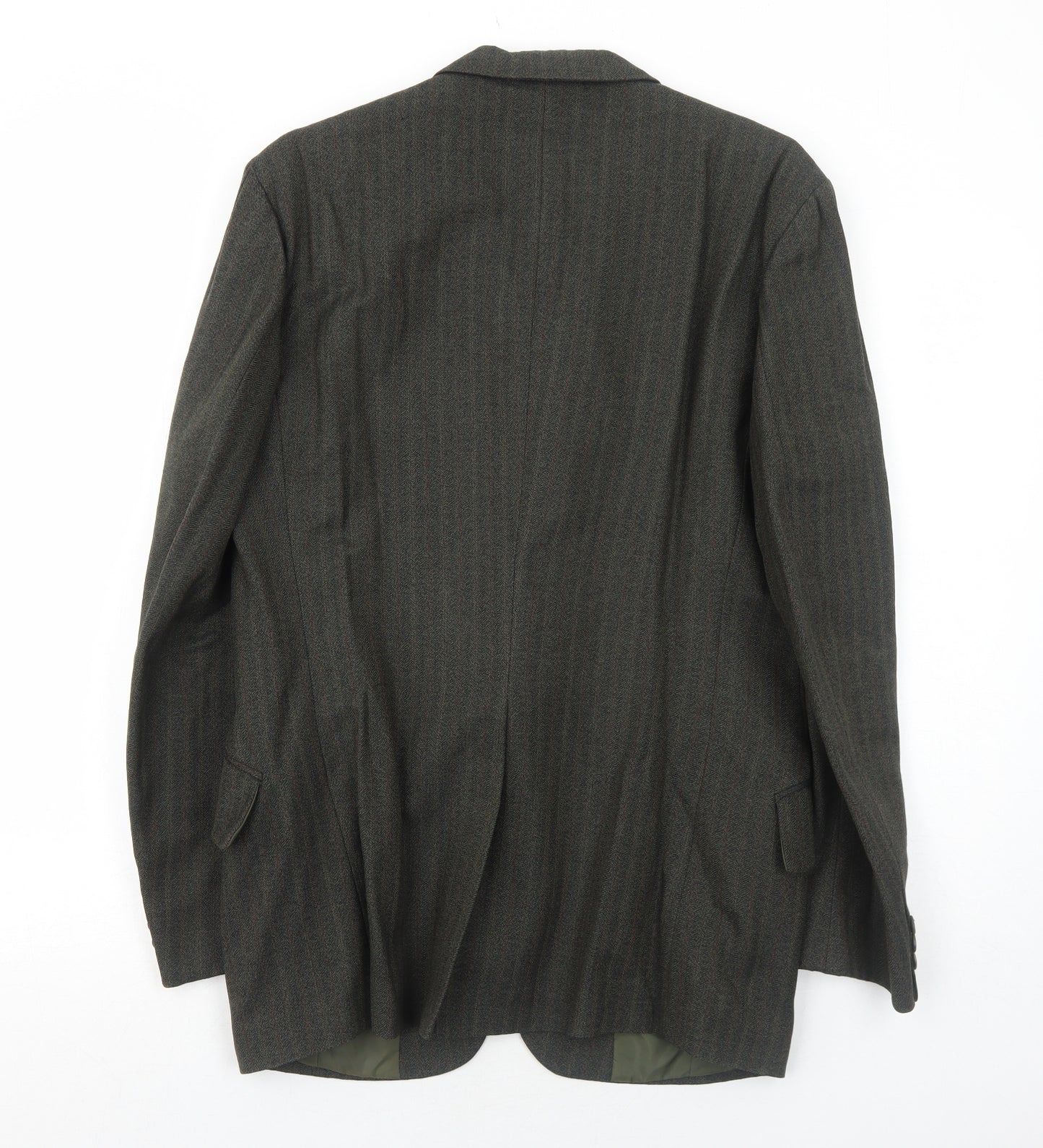 Browns Mens Grey Striped Wool Jacket Suit Jacket Size 42 Regular