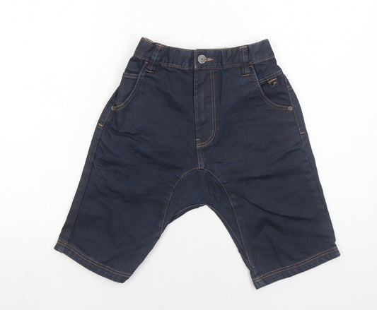 NEXT Boys Blue Cotton Bermuda Shorts Size 9 Years Regular Zip