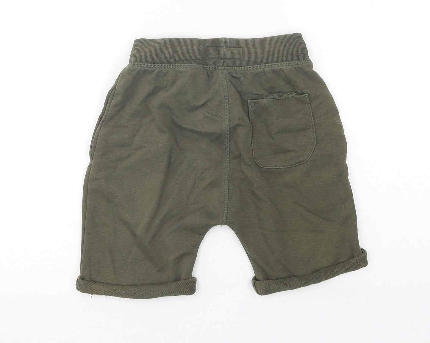 NEXT Boys Green Cotton Sweat Shorts Size 5-6 Years Regular Drawstring