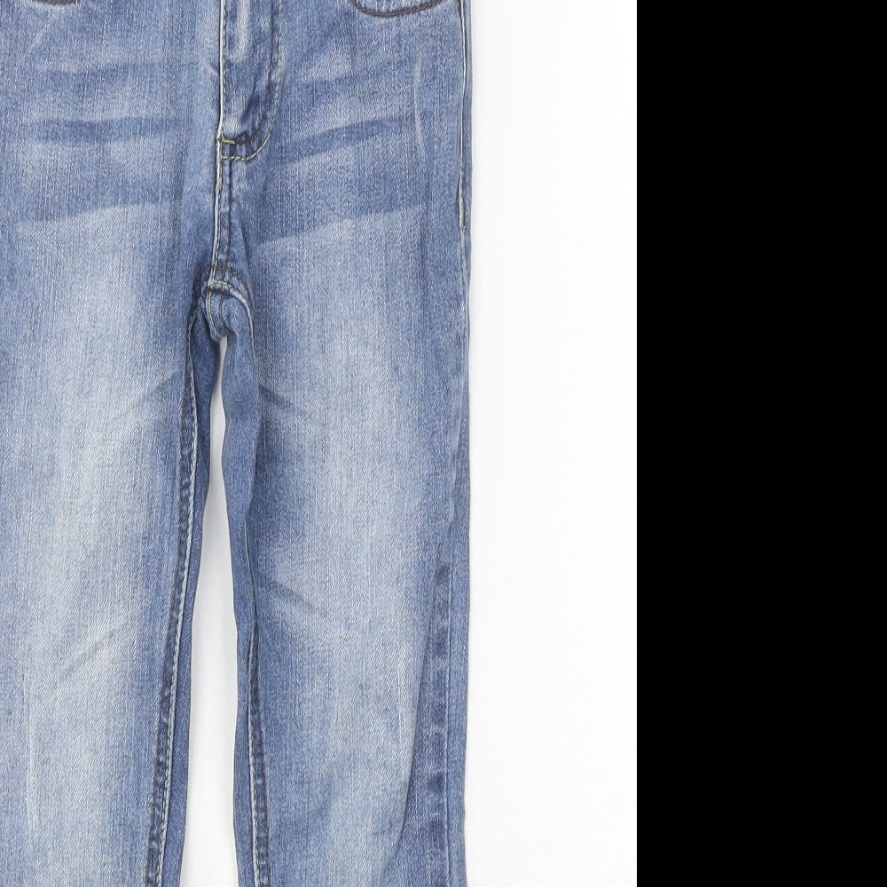 Free Spirit Girls Blue Cotton Straight Jeans Size 7 Years Regular Button