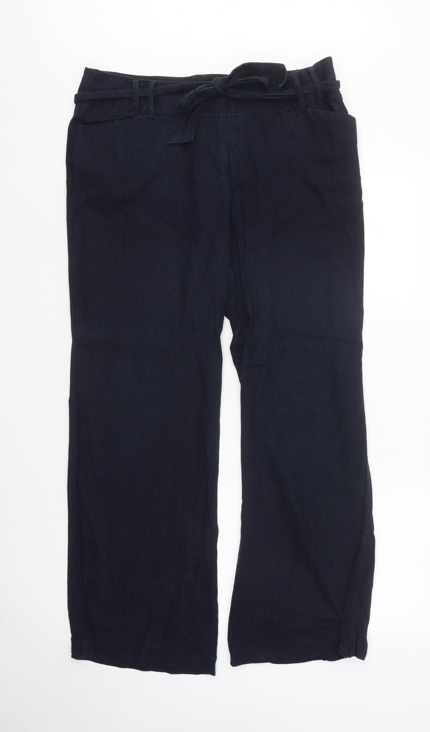 James Lakeland Womens Blue Polyester Trousers Size 36 L29.5 in Regular