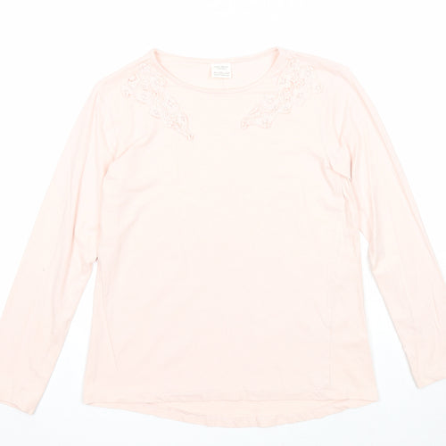 Zara Girls Pink Cotton Basic T-Shirt Size 11-12 Years Round Neck Pullover