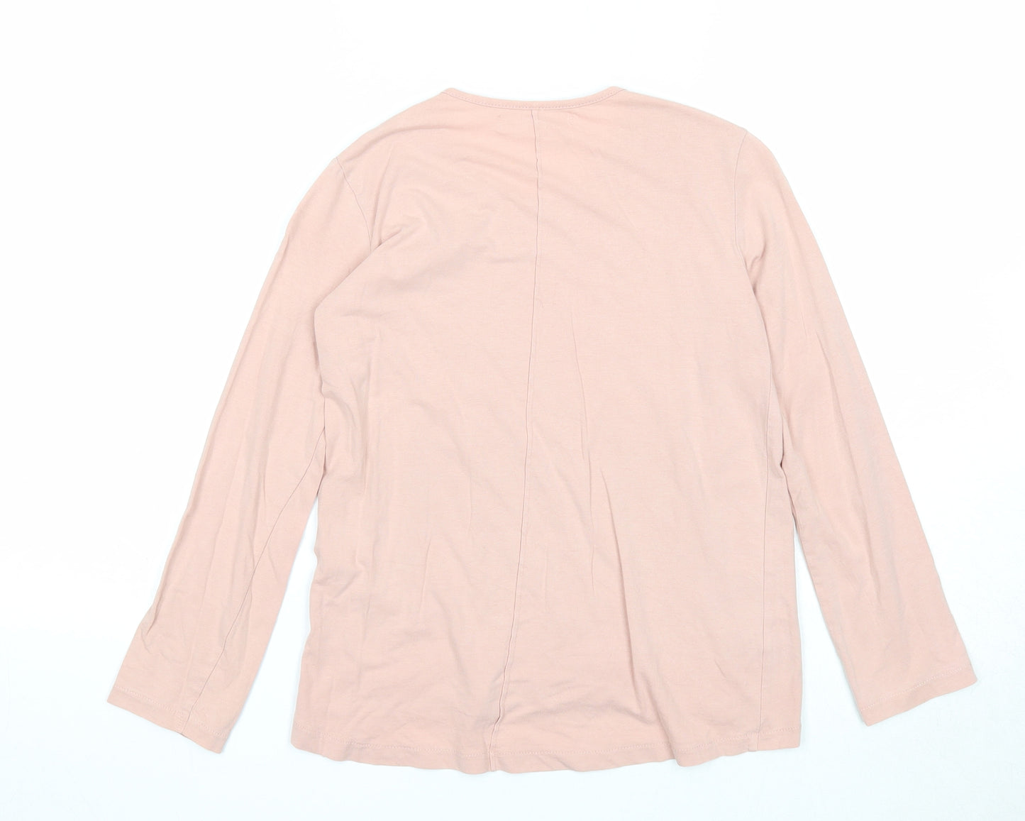 Zara Girls Pink Cotton Basic T-Shirt Size 8 Years Round Neck Pullover