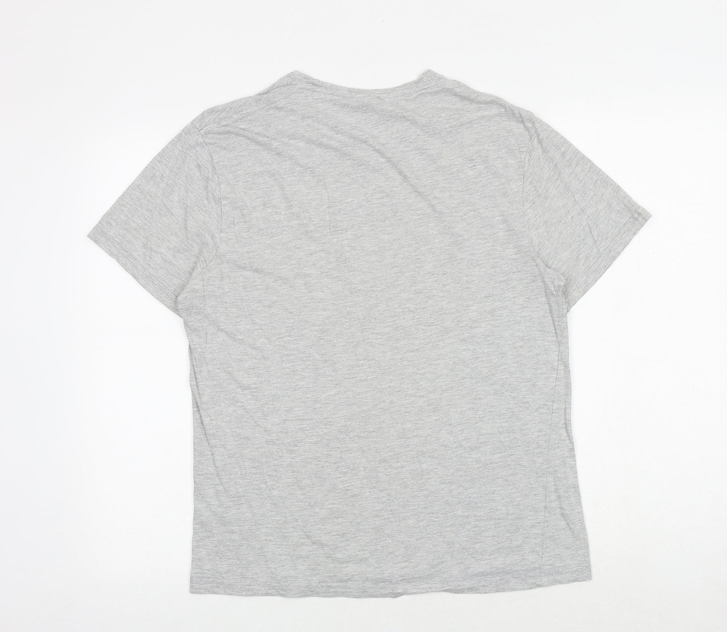 Uneek Mens Grey Cotton T-Shirt Size M Round Neck