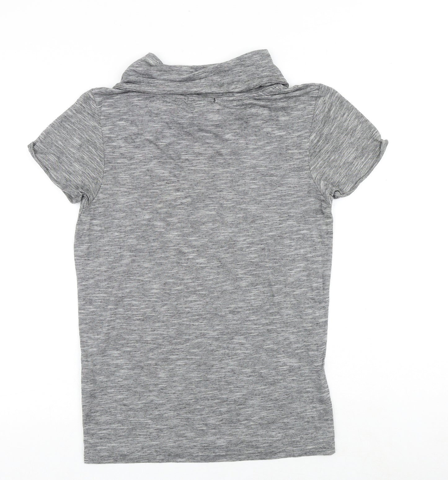 FSBN Mens Grey Cotton T-Shirt Size XS Roll Neck