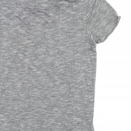 FSBN Mens Grey Cotton T-Shirt Size XS Roll Neck
