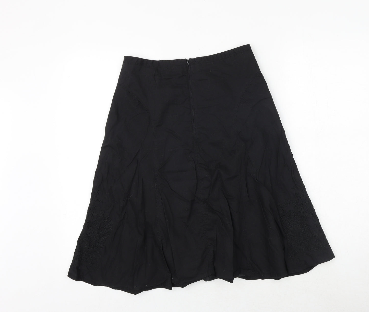 Arcadia Womens Black Polyester Swing Skirt Size 6 Zip