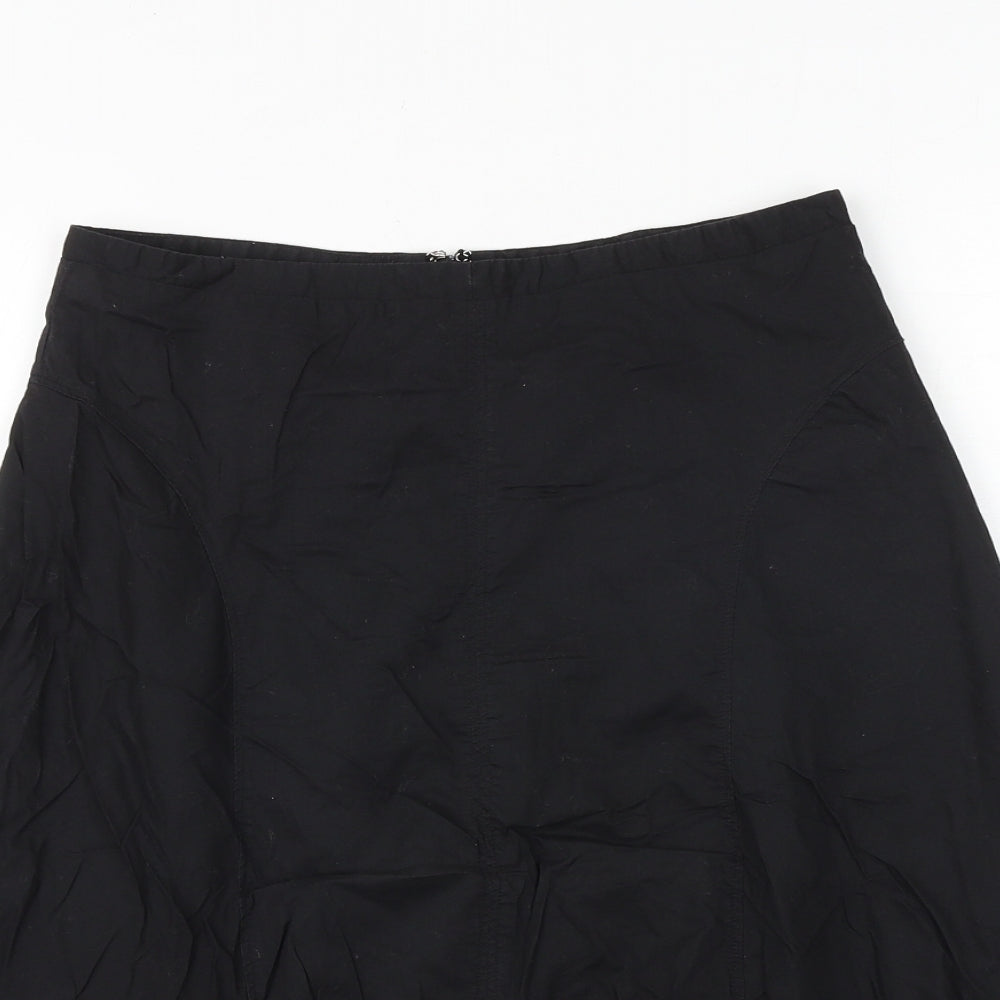 Arcadia Womens Black Polyester Swing Skirt Size 6 Zip